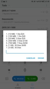 Selecciona el paquete de datos que quieras